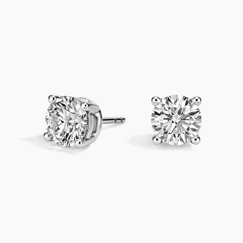 Four-Prong Basket Lab Diamond Studs — 1.96ct