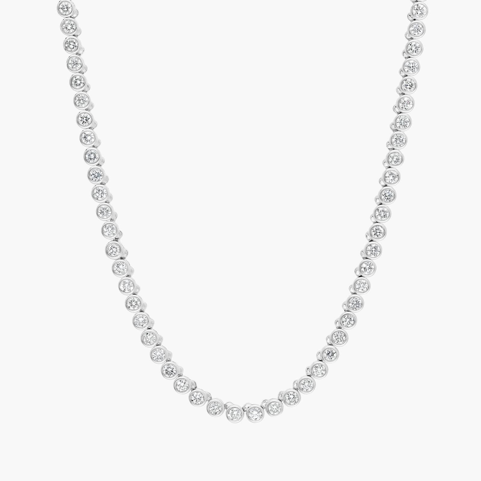 18" Bezel-Set Lab Diamond Tennis Necklace — 5ct (14ct White Gold)