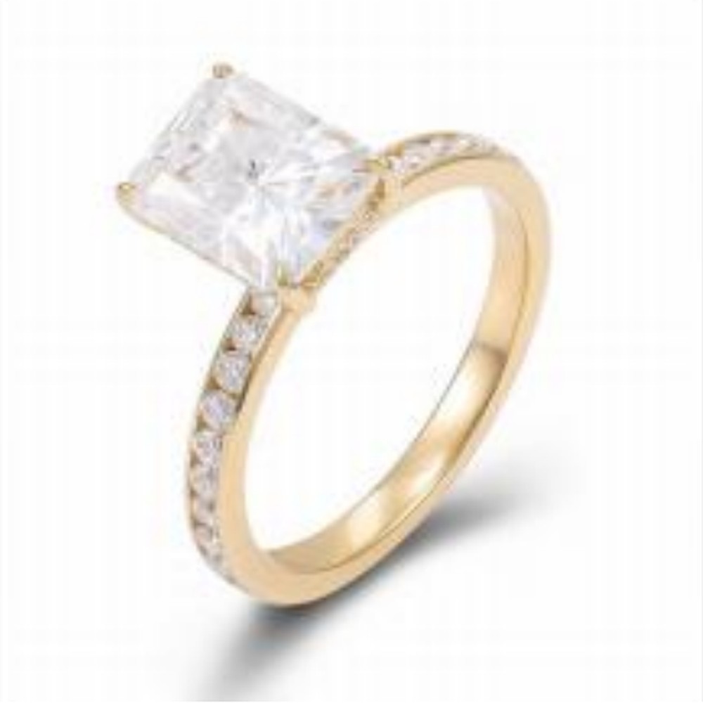 Princess Cut Hidden Halo & Side Stone Engagement Ring — MARA Bridal (GORI003112)
