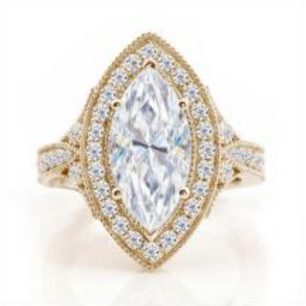 Marquise Cut Halo Engagement Ring — MARA Bridal (GORI000753)
