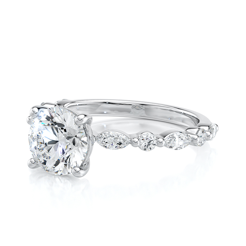 4P Riviera — 1.28ct Round Brilliant in 18ct White Gold