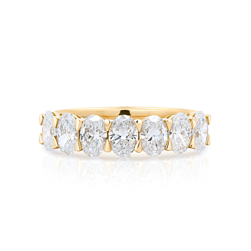 7 Stone Oval Basket — 1.6ct Lab Diamond Ring in 18ct Yellow Gold