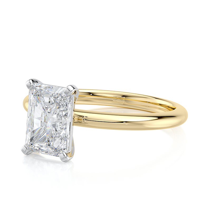 2mm Basket Dome Solitaire — 0.50ct Radiant in 18ct Yellow Gold