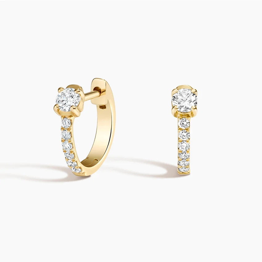 Pavé Diamond Huggie Earrings — 0.30ct (14ct Yellow Gold)