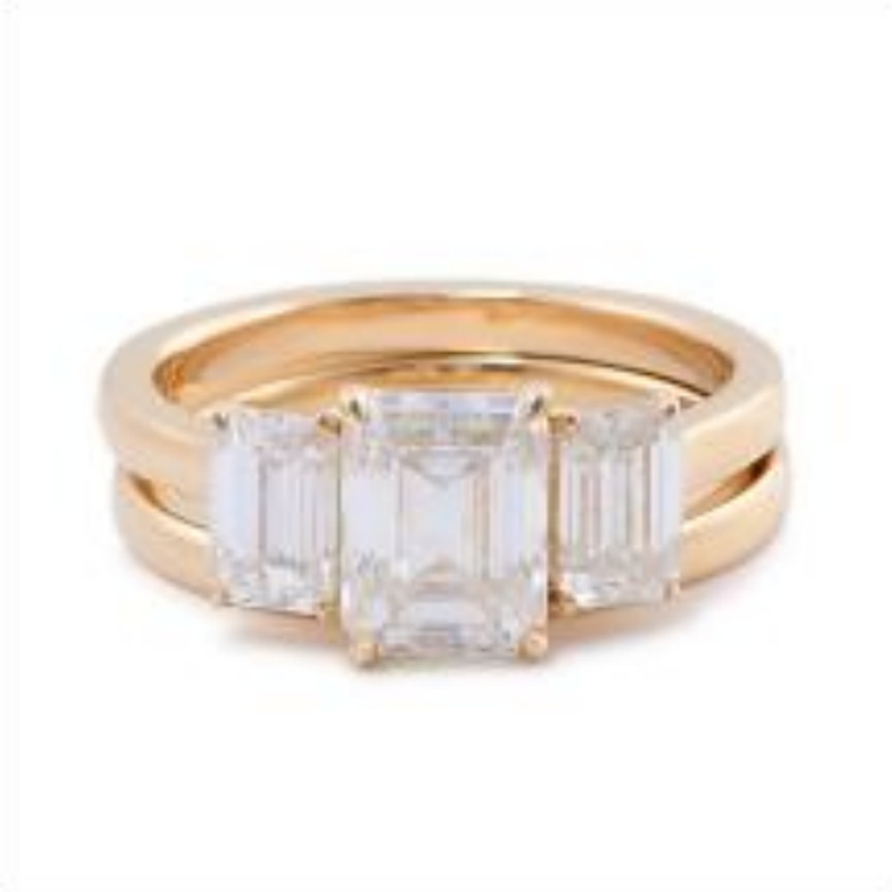 Emerald Cut Three Stone Engagement Ring — MARA Bridal (GORI001373)