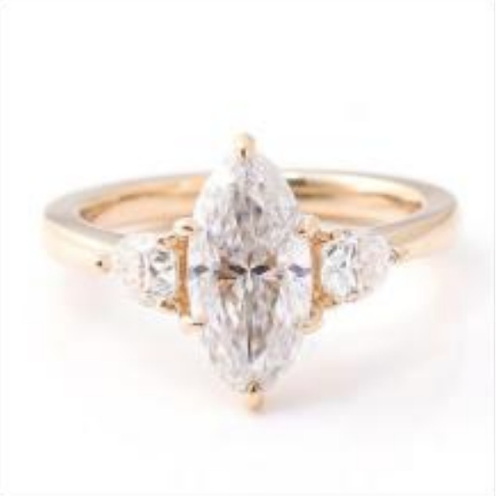 Marquise Cut Three Stone Engagement Ring — MARA Bridal (GORI001377)