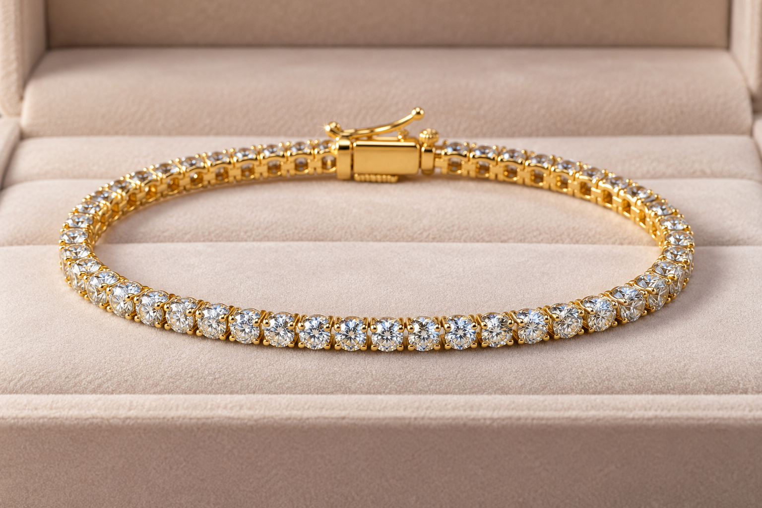 MARA 5.18ct Lab-Grown Diamond Tennis Bracelet — 9K Yellow Gold