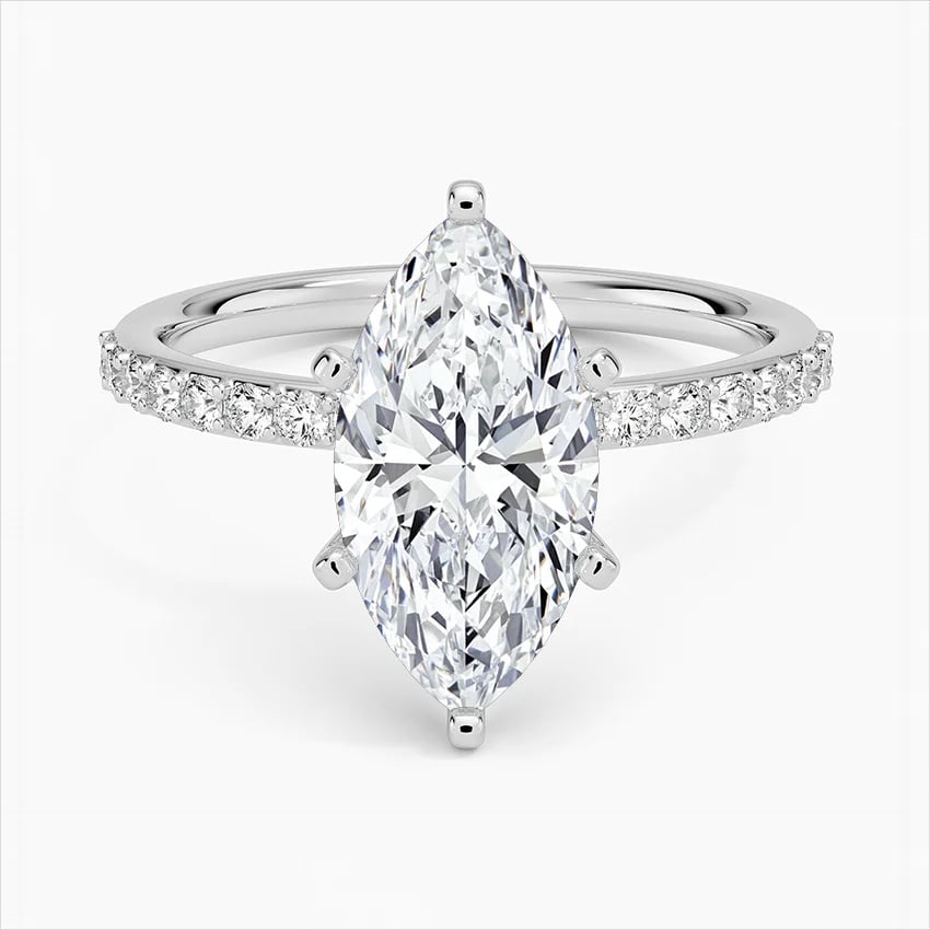MARA LUNA — 3.50ct Marquise Cut Lab-Grown Diamond Cathedral Solitaire (18ct White Gold)