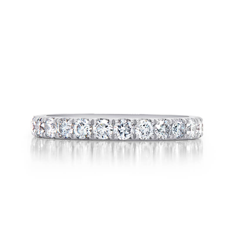 2.5mm Pavé High Dome 0.8ct Total Lab Diamond Band — Platinum 950