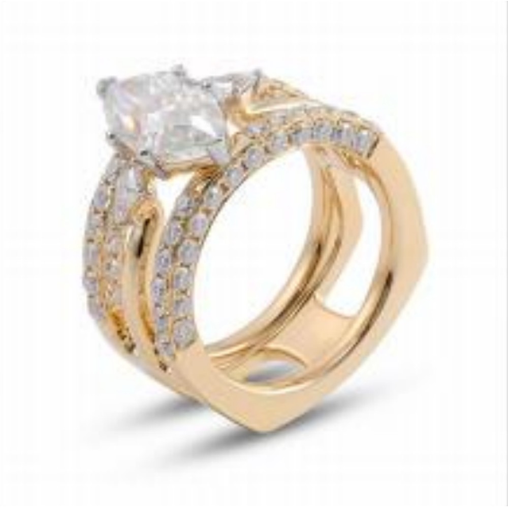 Princess Cut Hidden Halo & Side Stone Engagement Ring — MARA Bridal (GORI001232)