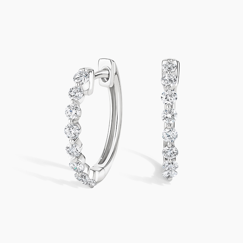 Shared Prong Diamond Hoops — 0.45ct (18ct White Gold)