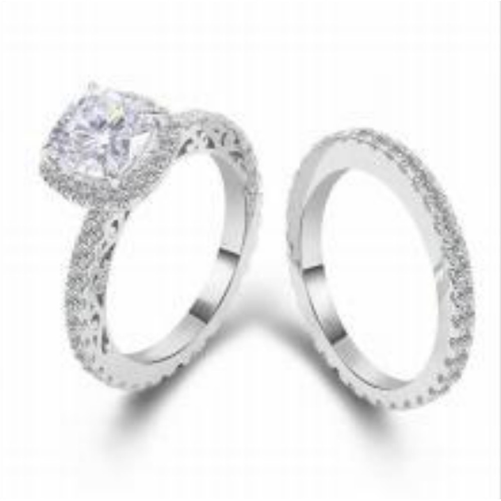 Princess Cut Hidden Halo & Side Stone Engagement Ring — MARA Bridal (GORI003008)
