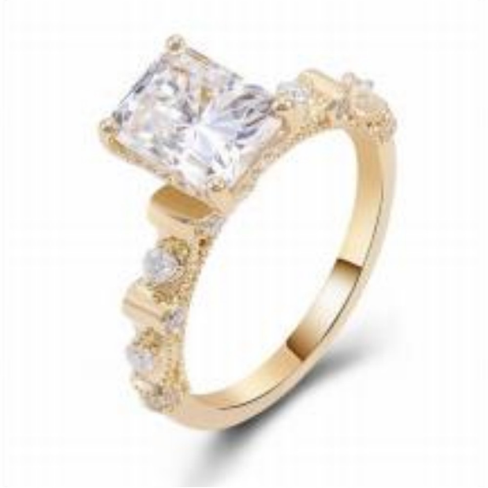 Cushion Cut Hidden Halo & Side Stone Engagement Ring — MARA Bridal (GORI003160)