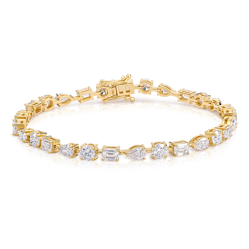 6.8ct Trinity Tennis Bracelet — 18ct Yellow Gold