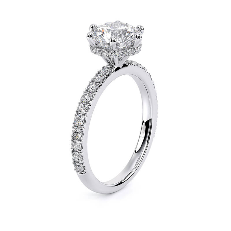 Crown halo engagement ring