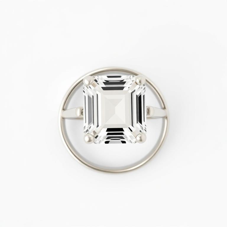 Emerald cut ring