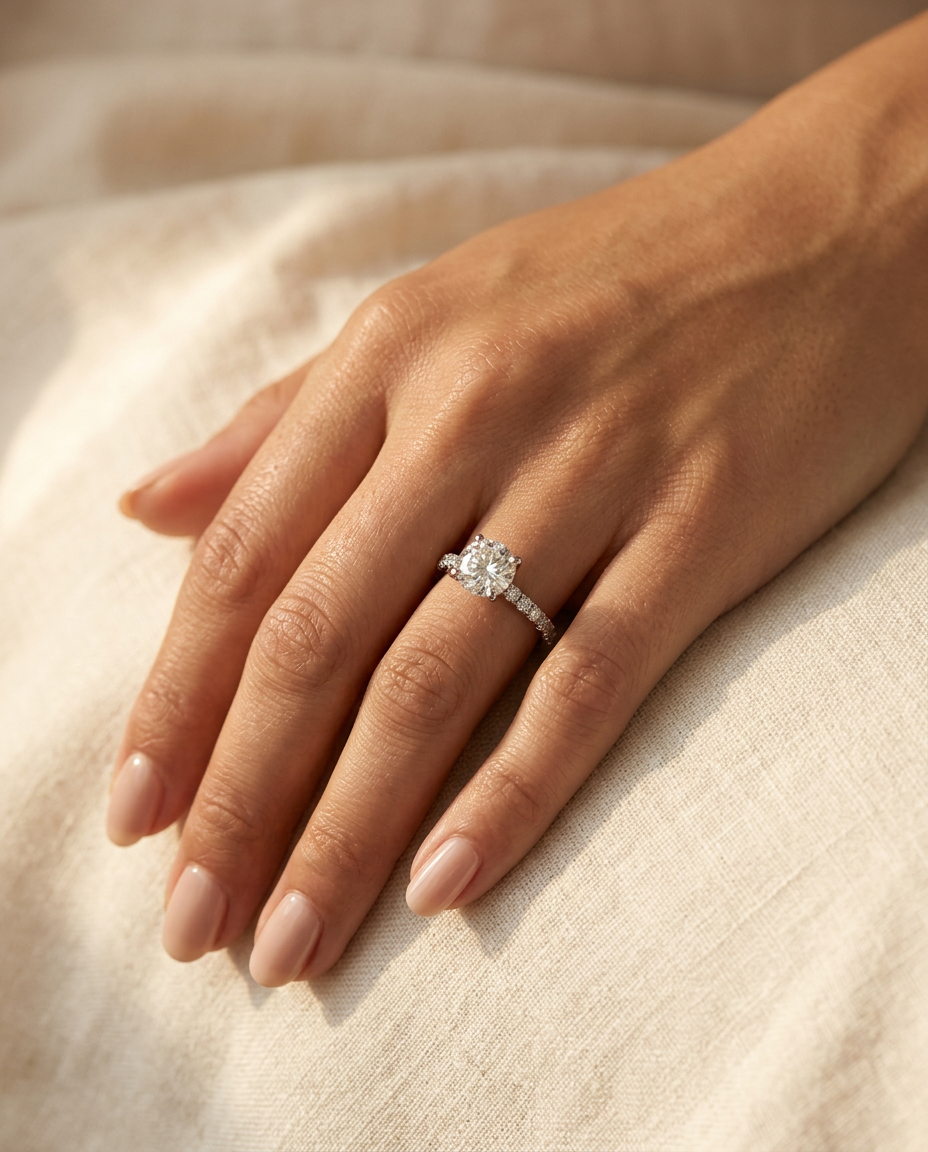 Iris pavé on the hand