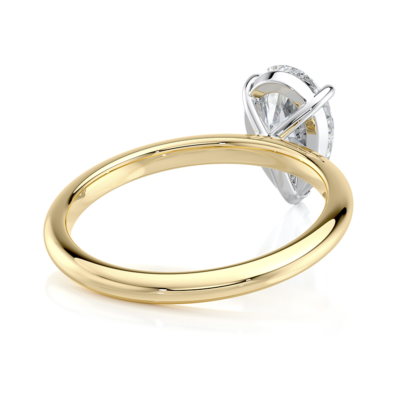 Aurélie pear solitaire — rear three-quarter view