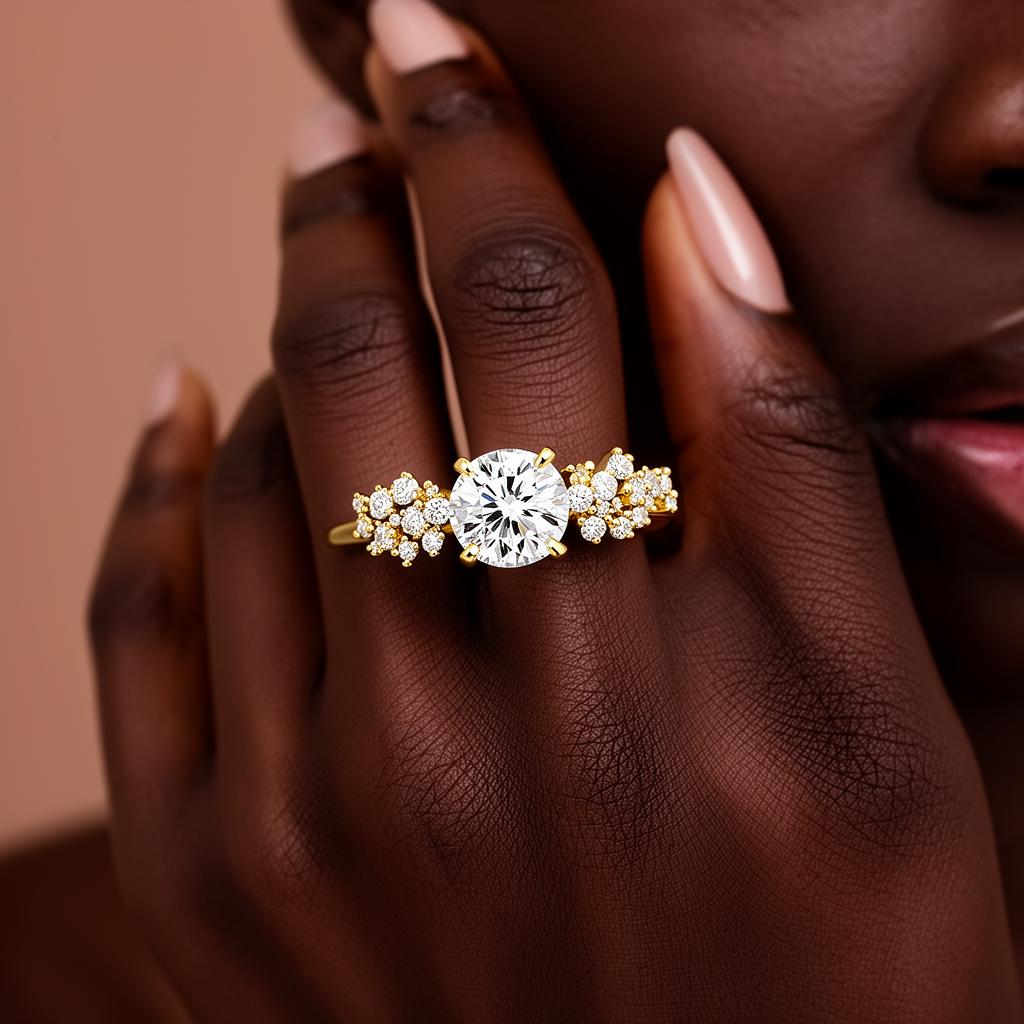Stargaze worn on a deep-skinned hand